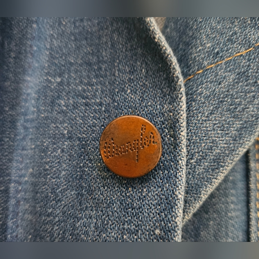 Wrangler Vintage 70s Cut-Off Denim Jacket Vest w/ Harley Davidson Vintage Patch - Picture 7 of 11